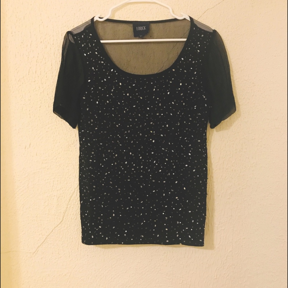 Embellished black blouse